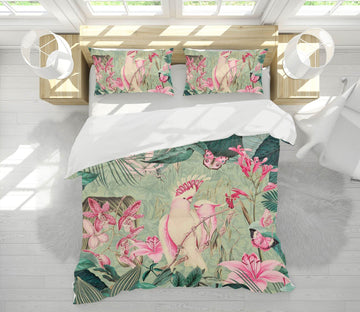 3D Cockatoos And Butterflies 2110 Andrea haase Bedding Bed Pillowcases Quilt Quiet Covers AJ Creativity Home 
