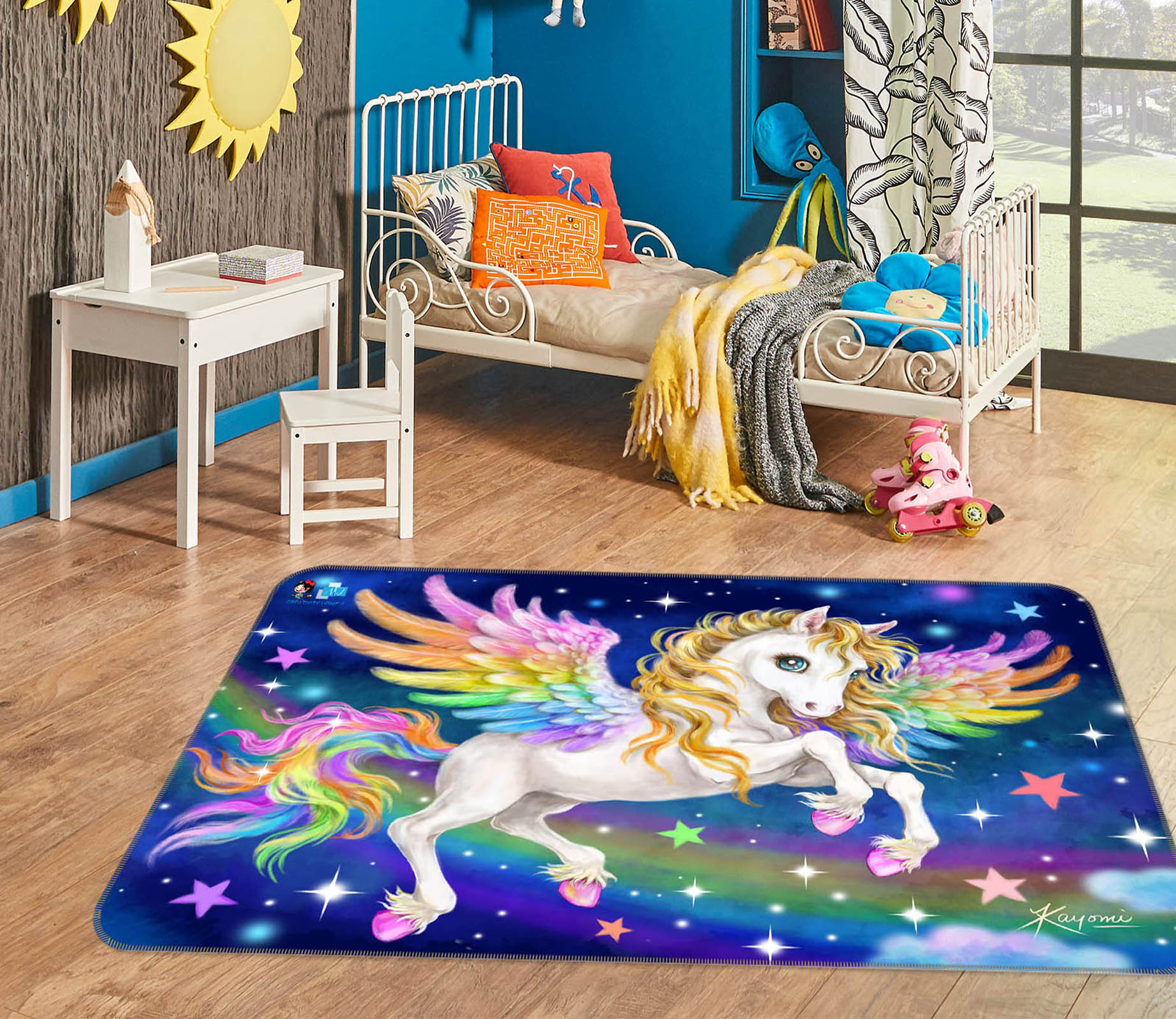 3D Fantasy Unicorn 5625 Kayomi Harai Rug Non Slip Rug Mat