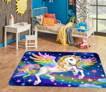 3D Fantasy Unicorn 5625 Kayomi Harai Rug Non Slip Rug Mat