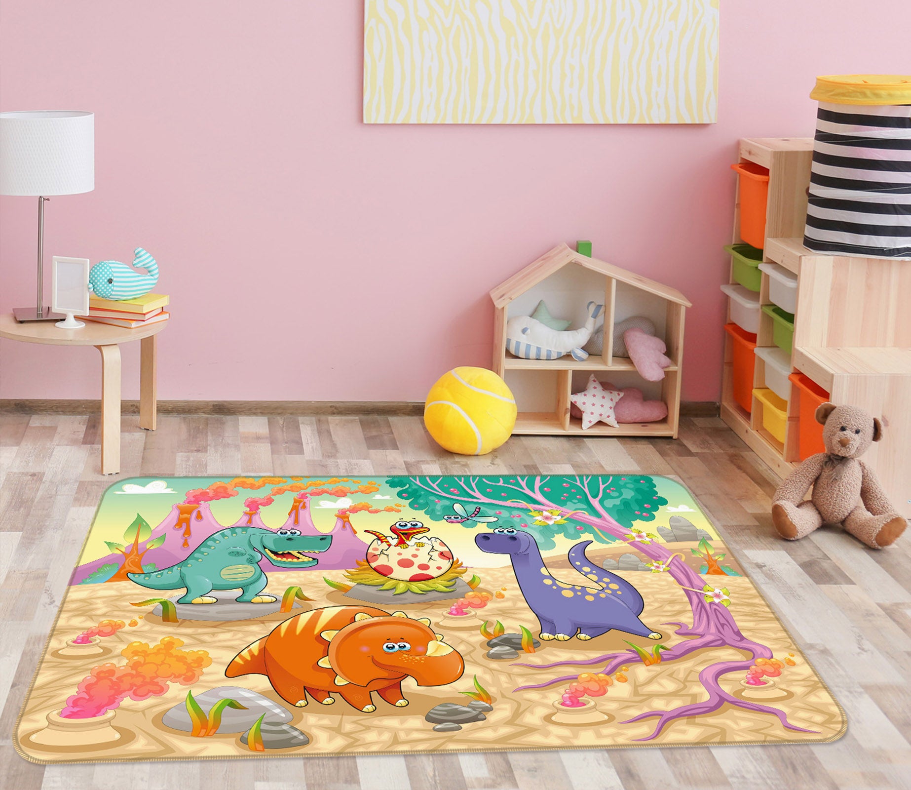 3D Cartoon Dinosaur 34058 Non Slip Rug Mat