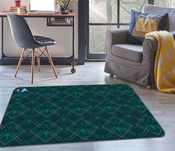 3D Dark Green Pattern 83008 Andrea haase Rug Non Slip Rug Mat