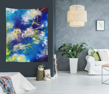 3D Blue Flowers 3711 Skromova Marina Tapestry Hanging Cloth Hang