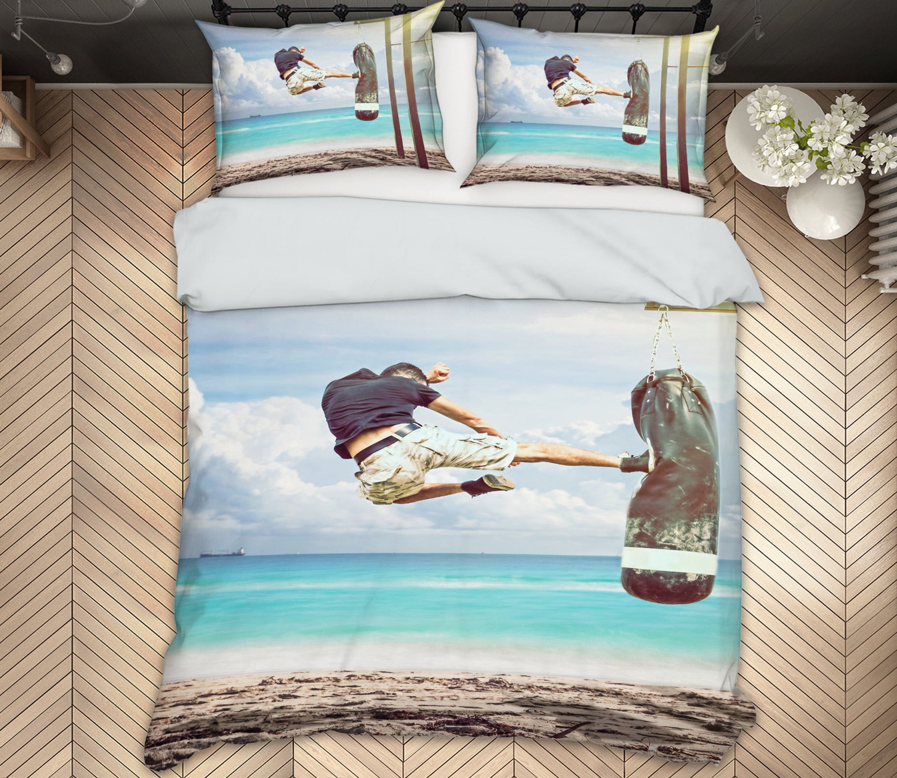 3D Kick Sandbag 14114 Bed Pillowcases Quilt