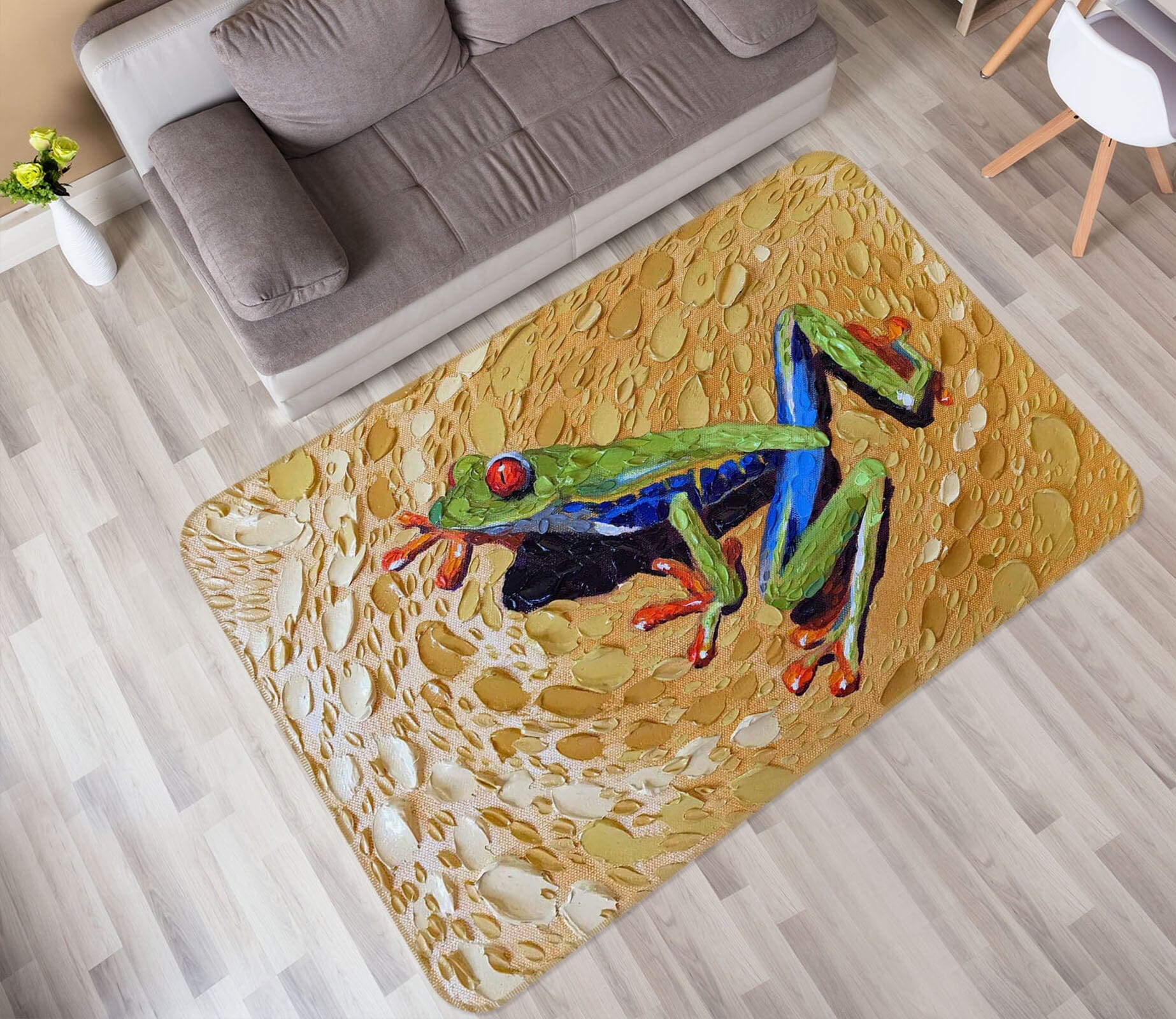 3D Toadly Awesome Frog 1025 Dena Tollefson Rug Non Slip Rug Mat Mat AJ Creativity Home 