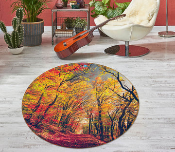 3D Forest 75096 Round Non Slip Rug Mat