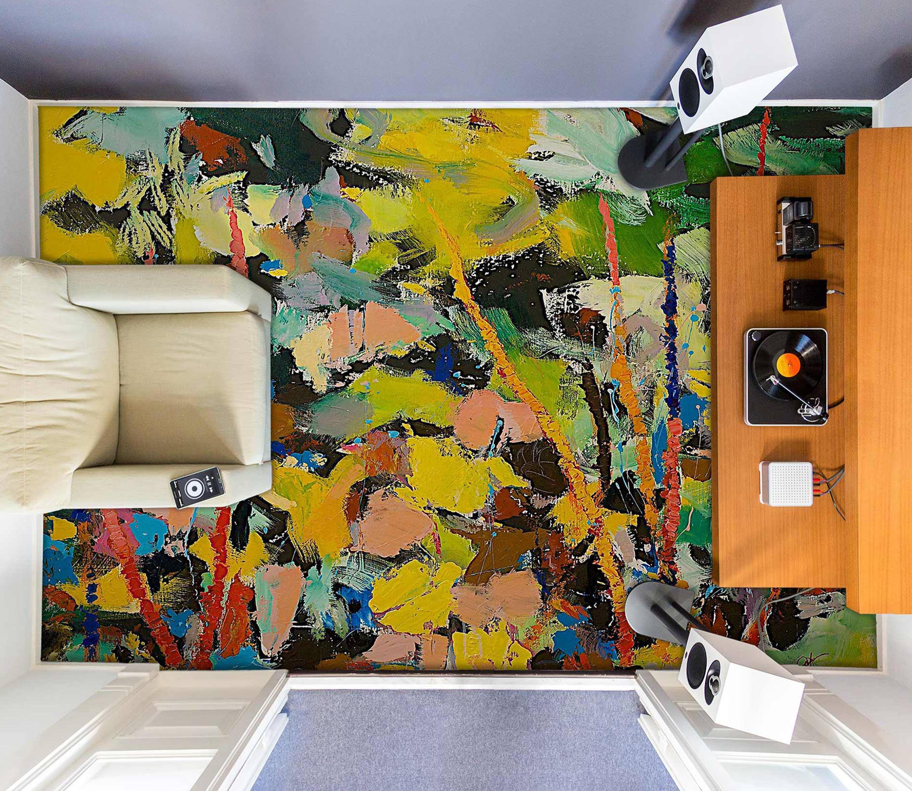 3D Color Brush Paint 9554 Allan P. Friedlander Floor Mural