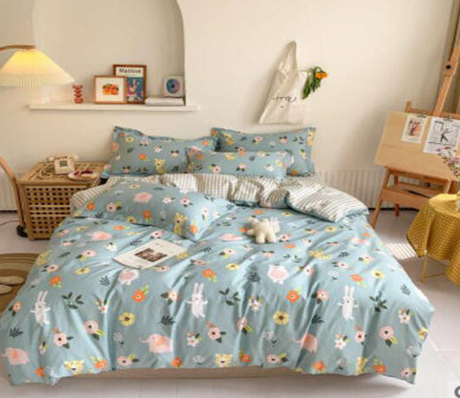 3D Little Flower Bunny 16087 Bed Pillowcases Quilt
