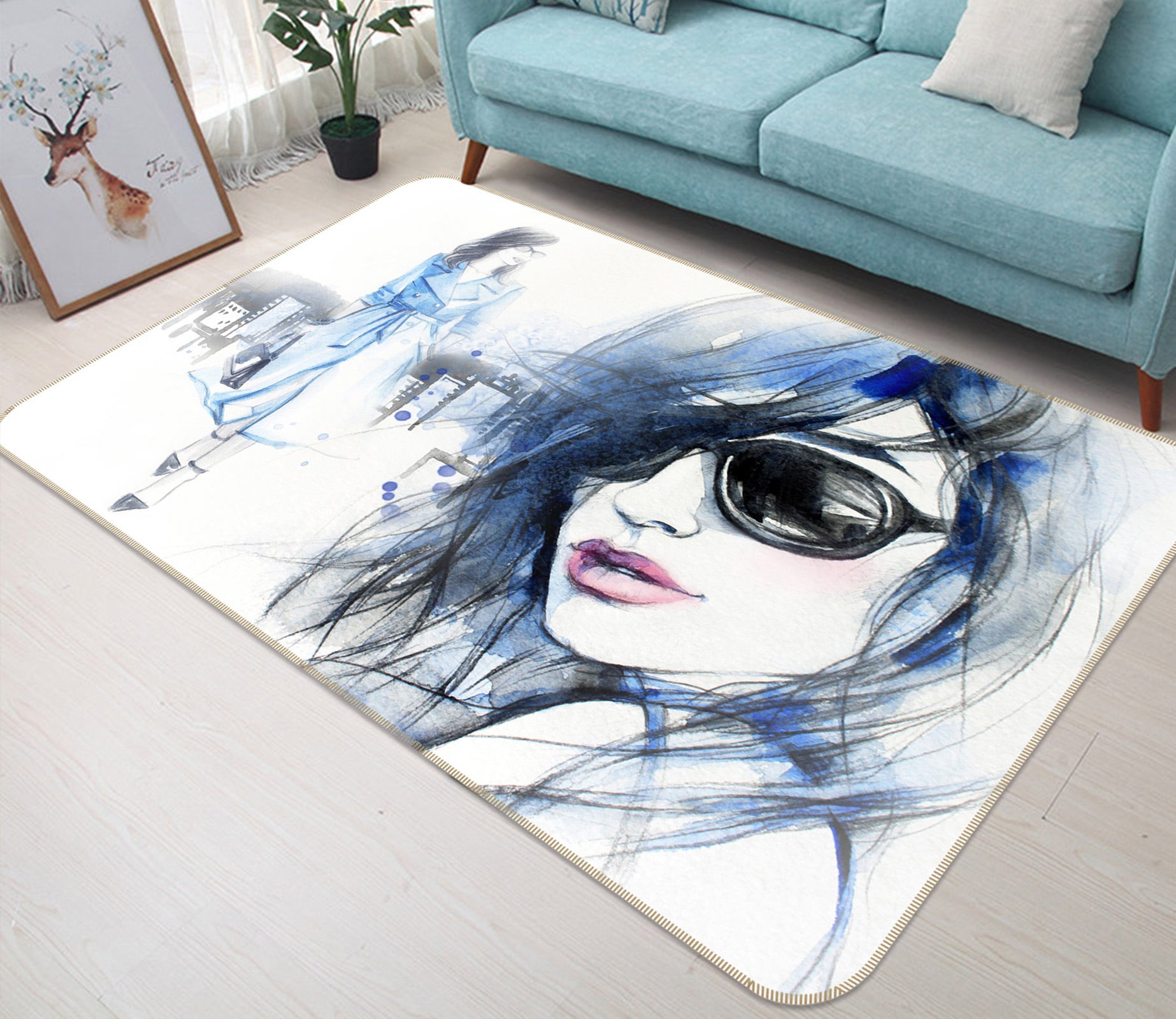 3D Sunglasses Woman 1043 Non Slip Rug Mat