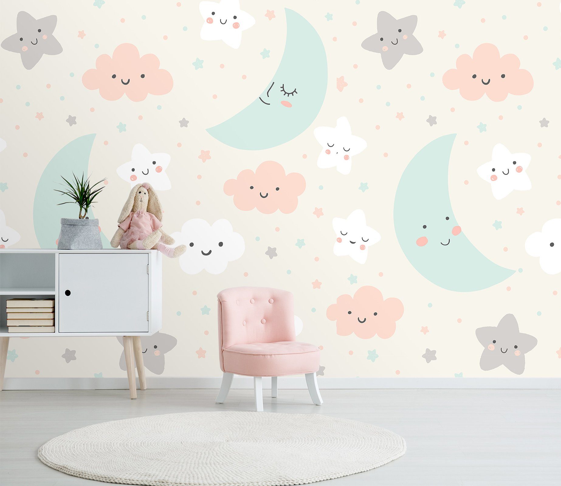 3D Cartoon Moon 044 Wall Murals Wallpaper AJ Wallpaper 2 