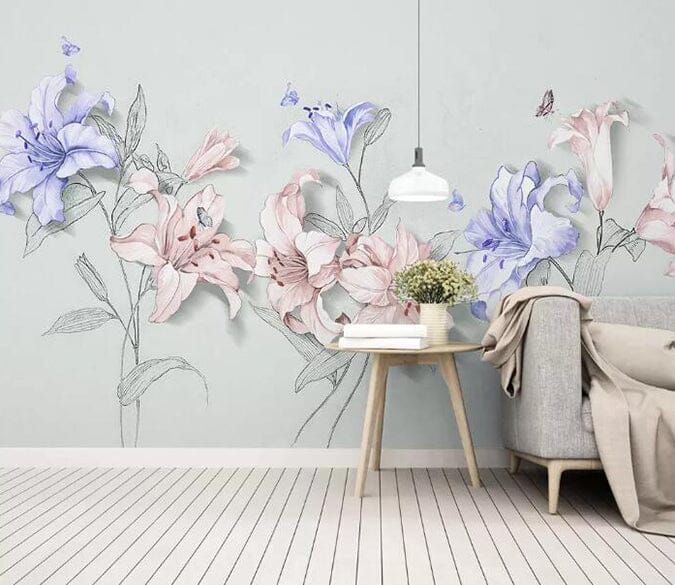 3D Colored Flowers 1643 Wall Murals Wallpaper AJ Wallpaper 2 