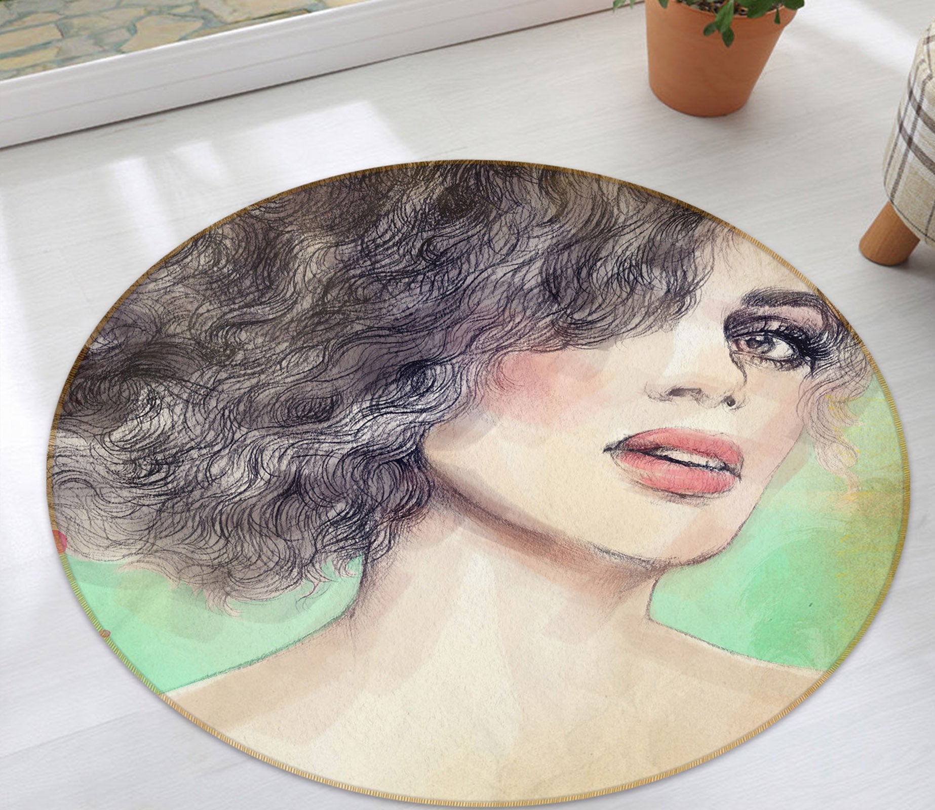 3D Beauty 36213 Round Non Slip Rug Mat