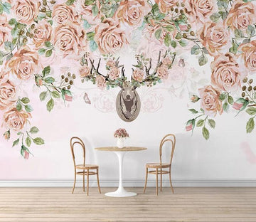 3D Pink Rose 2582 Wall Murals