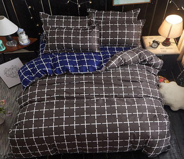 3D Brown Blue 12174 Bed Pillowcases Quilt