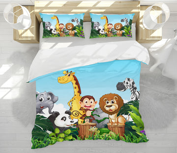 3D Animals 19163 Bed Pillowcases Quilt