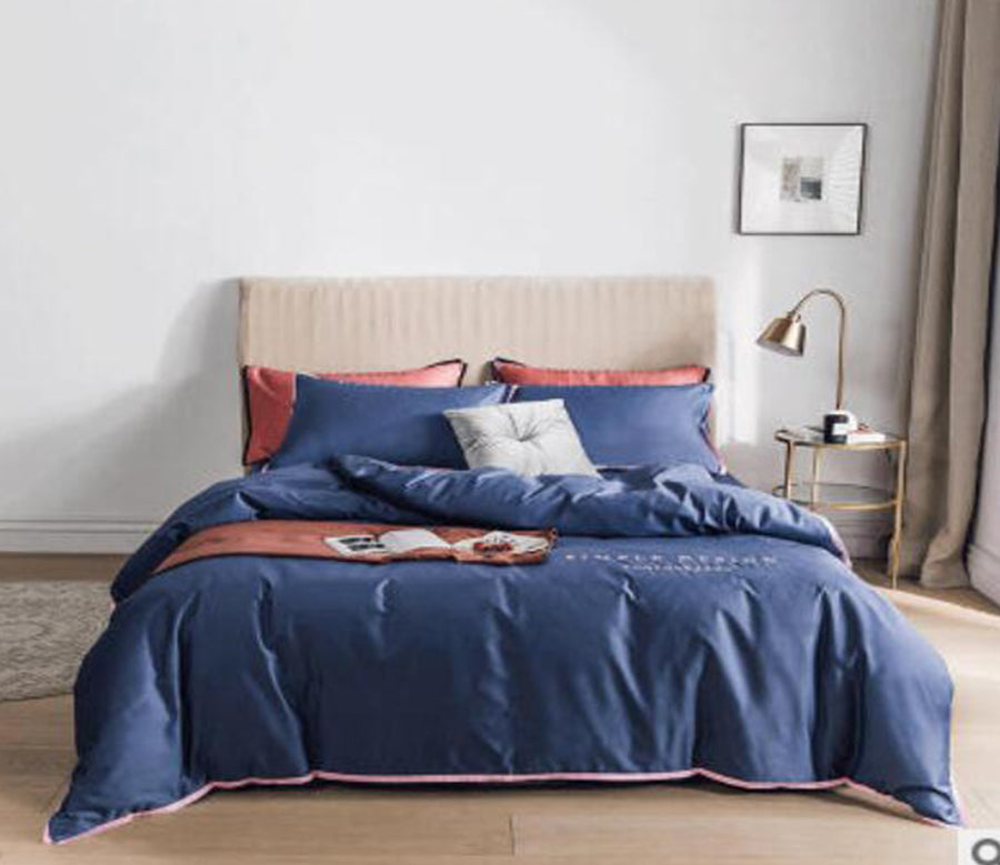 3D Navy Blue 50142 Bed Pillowcases Quilt
