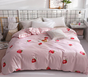 3D Strawberry 4113 Bed Pillowcases Quilt