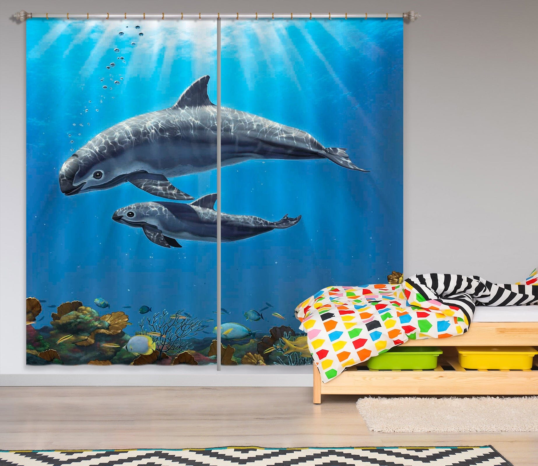 3D Vaquita Critically Endangered 090 Vincent Hie Curtain Curtains Drapes Curtains AJ Creativity Home 