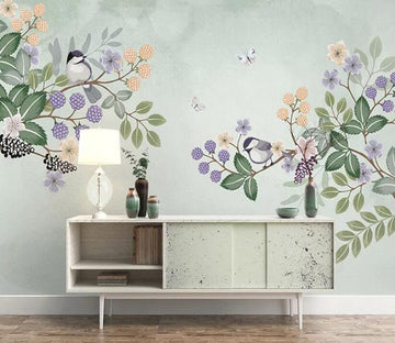 3D Flower Bird 1540 Wall Murals Wallpaper AJ Wallpaper 2 