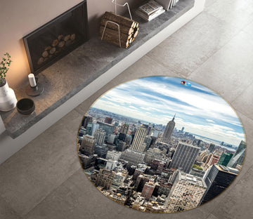 3D New York City 72168 Round Non Slip Rug Mat