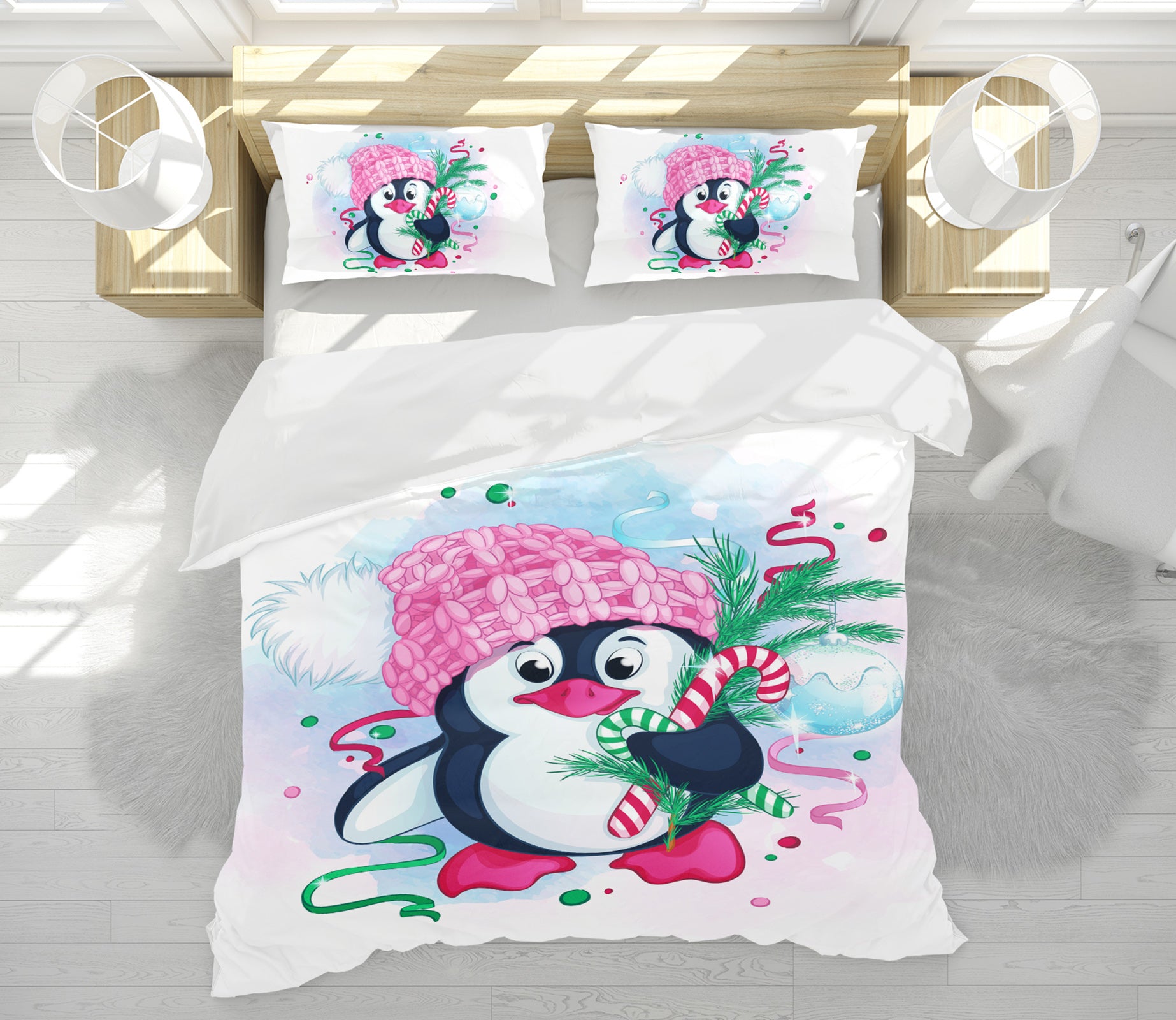 3D Penguin 58235 Bed Pillowcases Quilt