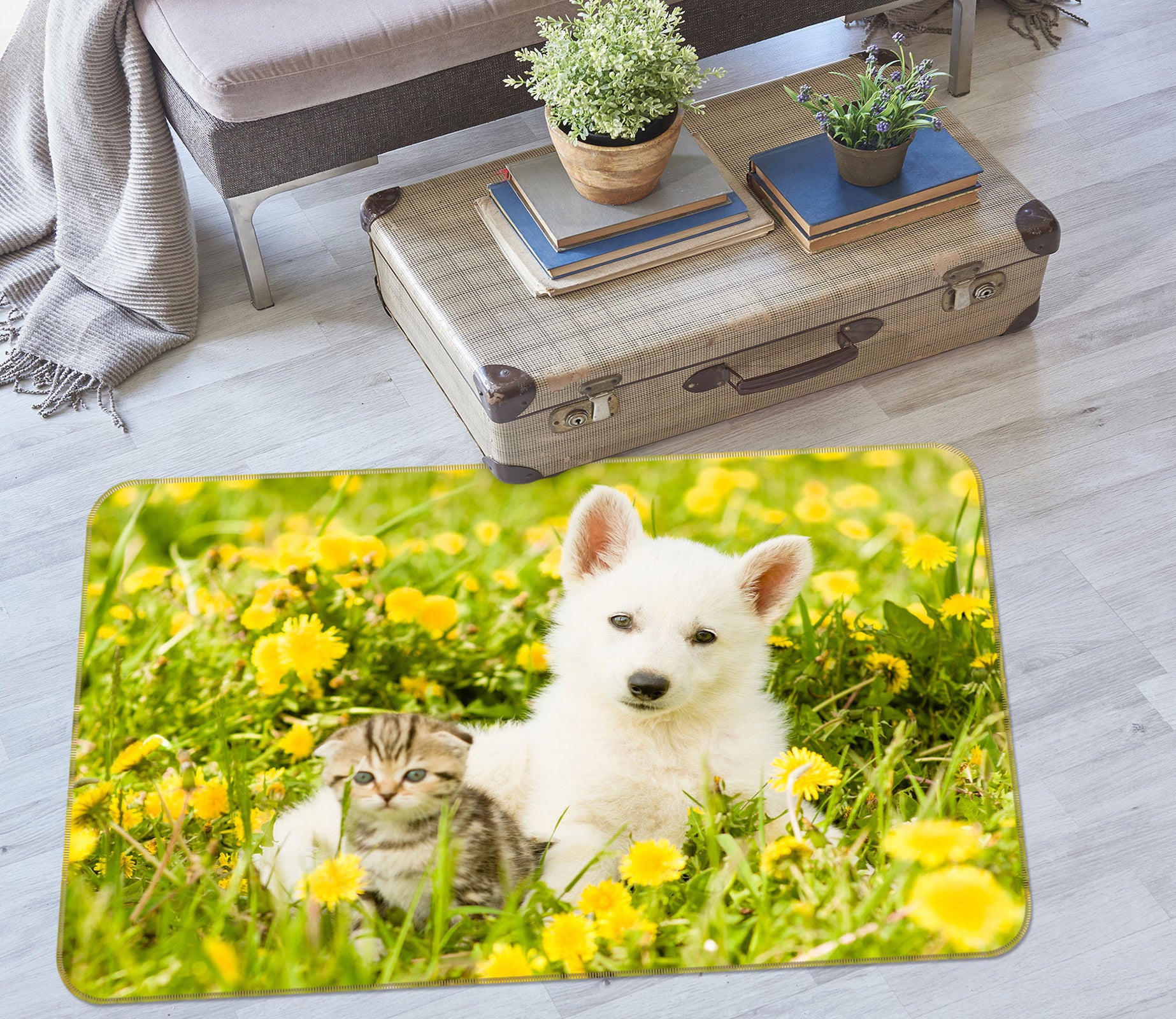 3D Grass Cat Dog 37074 Non Slip Rug Mat