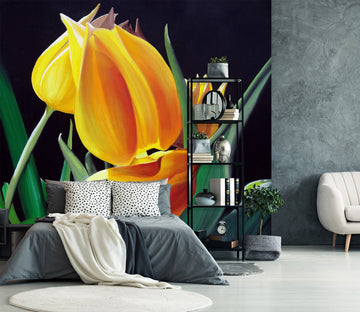 3D Yellow Flowers 11115 Matthew Holden Bates Wall Mural Wall Murals