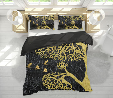 3D Golden Trees 16032 Bed Pillowcases Quilt