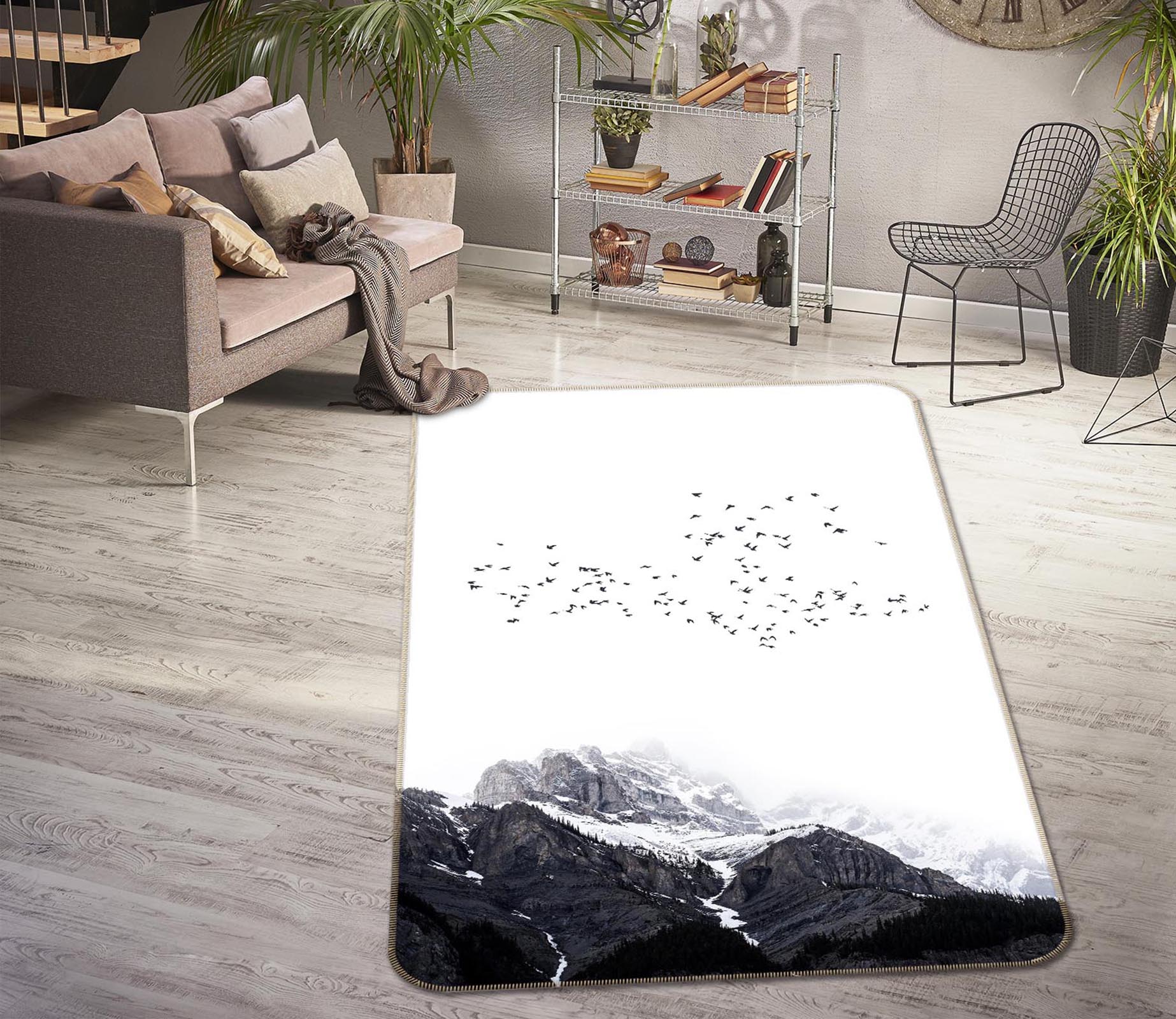 3D Black Ash Mountains 84143 Boris Draschoff Rug Non Slip Rug Mat