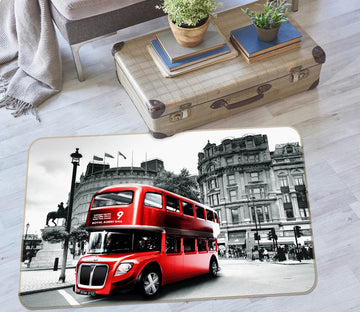 3D Red Double Decker 42064 Vehicle Non Slip Rug Mat