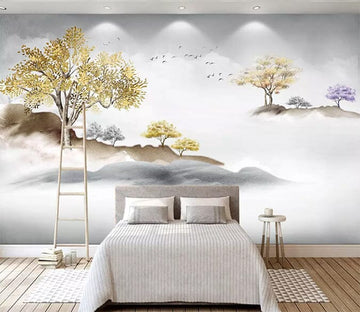 3D Golden Tree 2525 Wall Murals Wallpaper AJ Wallpaper 2 