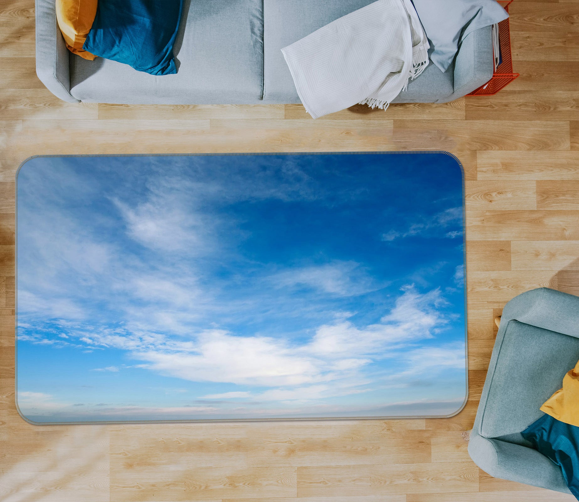 3D Clouds 31174 Non Slip Rug Mat