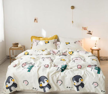 3D Cartoon Penguin 30158 Bed Pillowcases Quilt