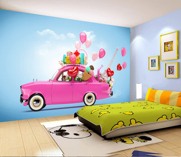 3D Cartoon Car Balloon 225 Vehicle Wall Murals