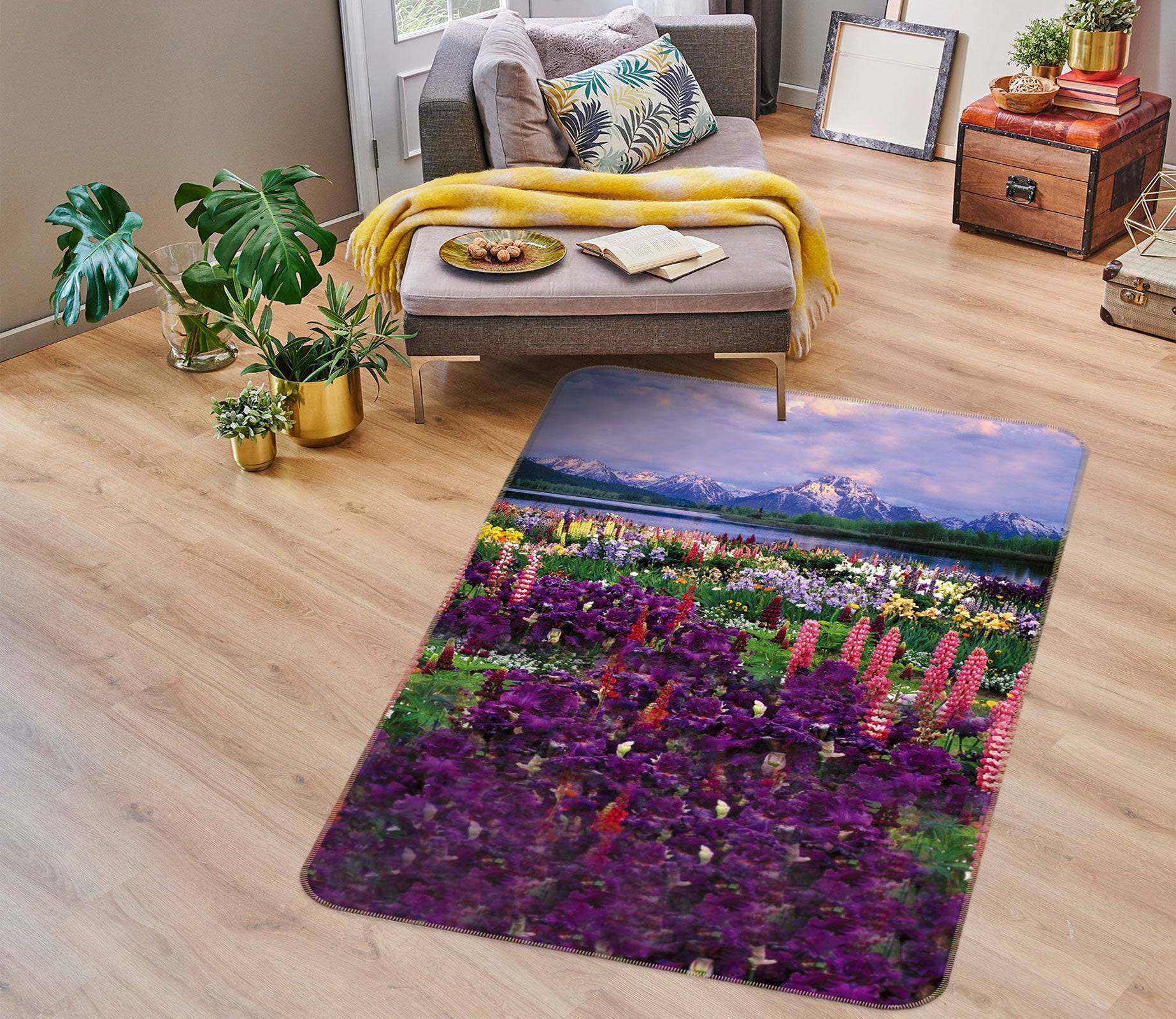 3D Flower Bush 76077 Non Slip Rug Mat
