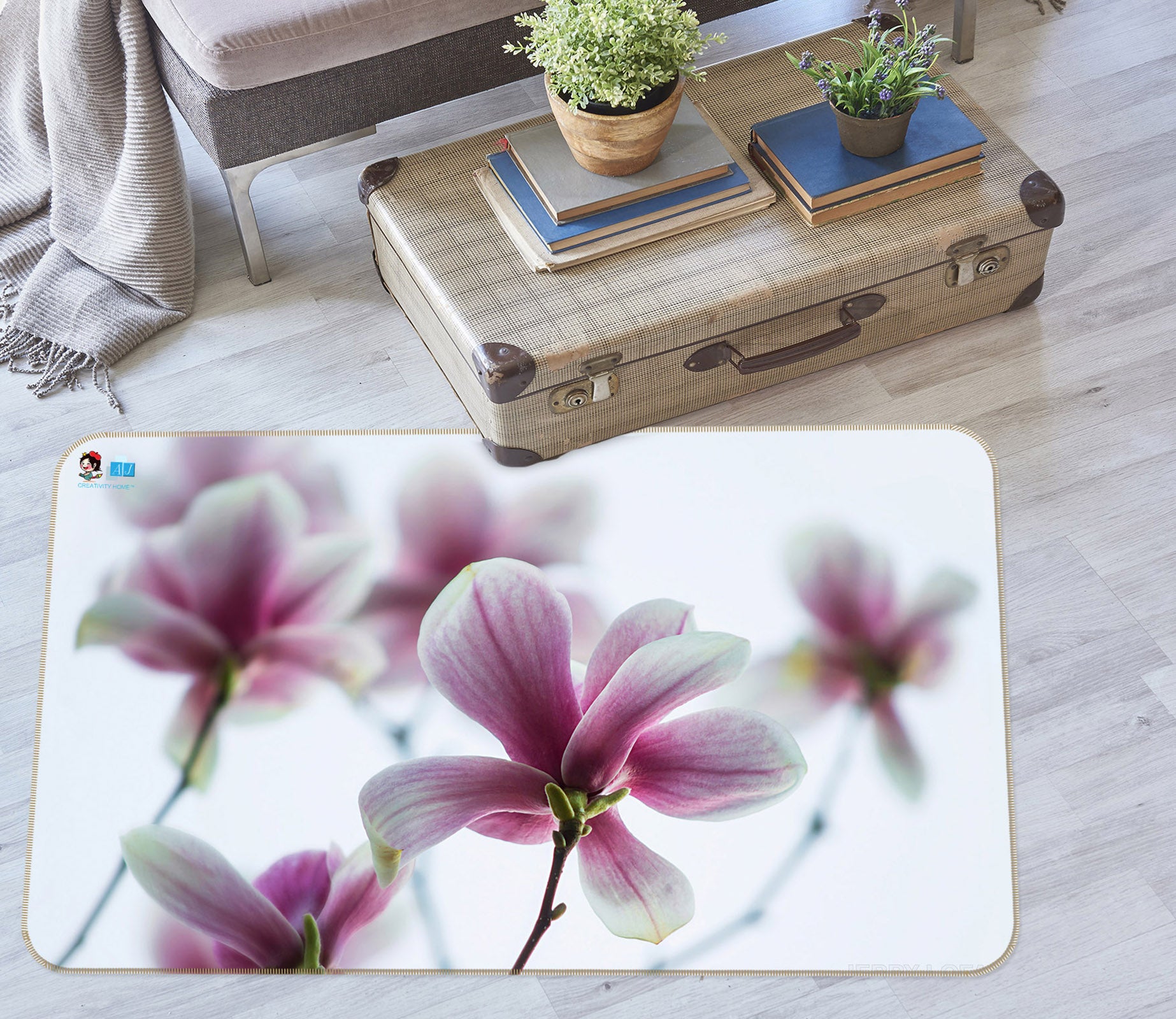 3D Flowers 85064 Jerry LoFaro Rug Non Slip Rug Mat