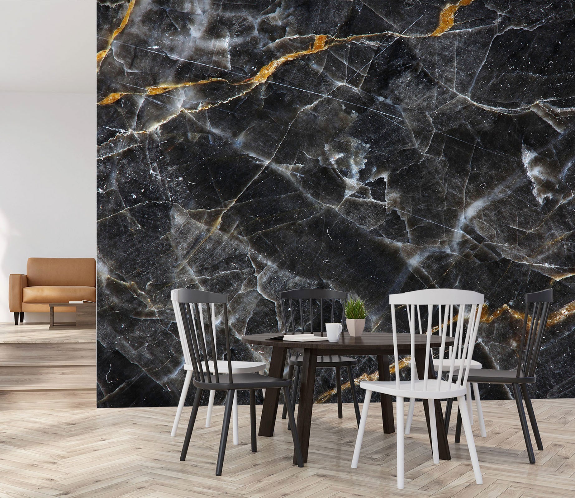 3D Black Marbling Texture 67 Wall Murals