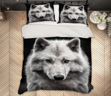 3D White Wolf 59229 Bed Pillowcases Quilt