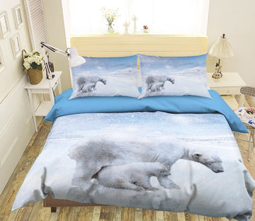 3D Polar Bear 1987 Bed Pillowcases Quilt Quiet Covers AJ Creativity Home 
