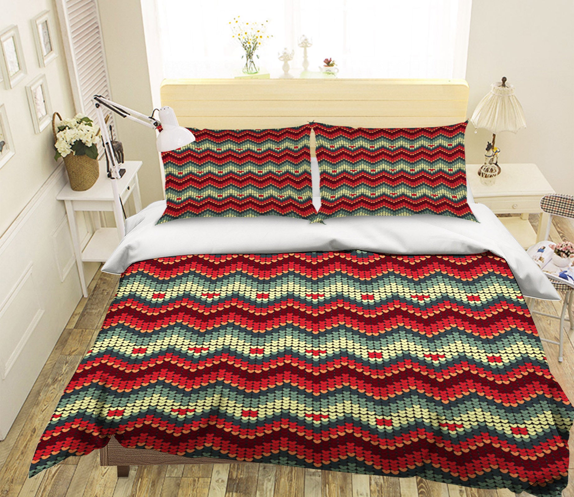 3D Wave Pattern 45017 Christmas Quilt Duvet Cover Xmas Bed Pillowcases