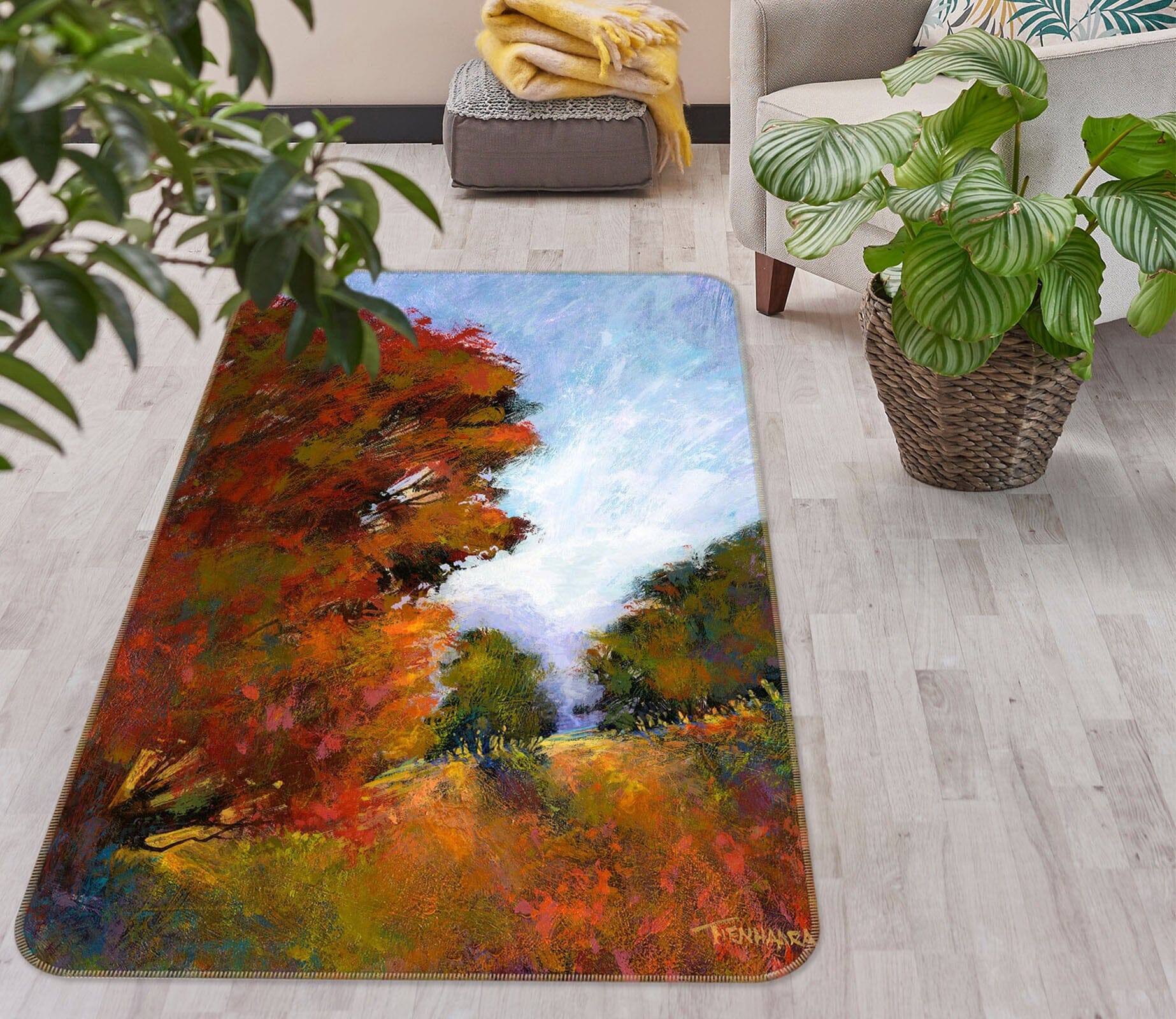 3D Forest Maple Leaf 1111 Michael Tienhaara Rug Non Slip Rug Mat Mat AJ Creativity Home 