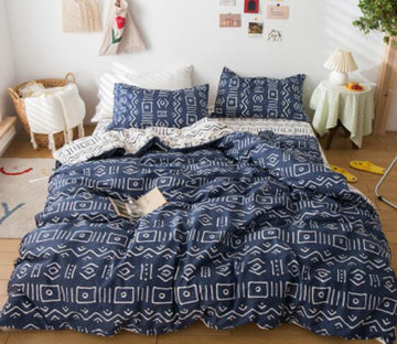3D Dark Blue Lines 50014 Bed Pillowcases Quilt