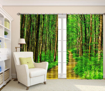 3D Green Forest 809 Curtains Drapes Wallpaper AJ Wallpaper 