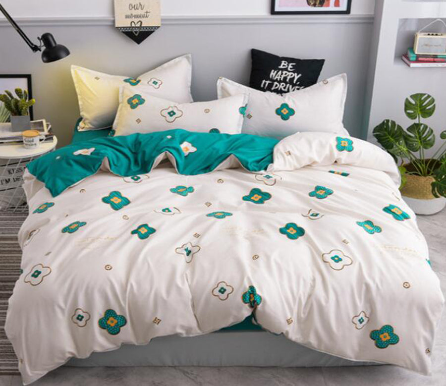 3D Green Flower Pattern 2181 Bed Pillowcases Quilt