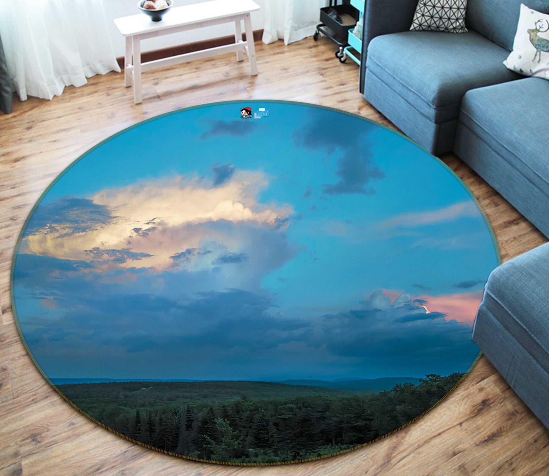 3D Sky 85123 Jerry LoFaro Rug Round Non Slip Rug Mat