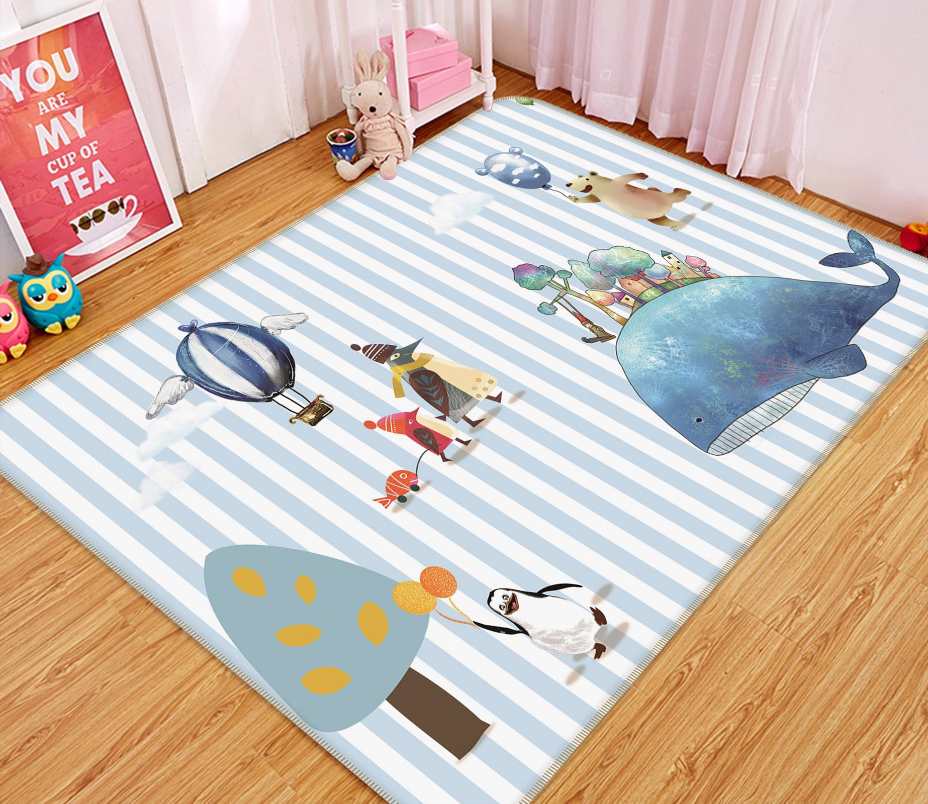 3D Whale Tree 34006 Non Slip Rug Mat