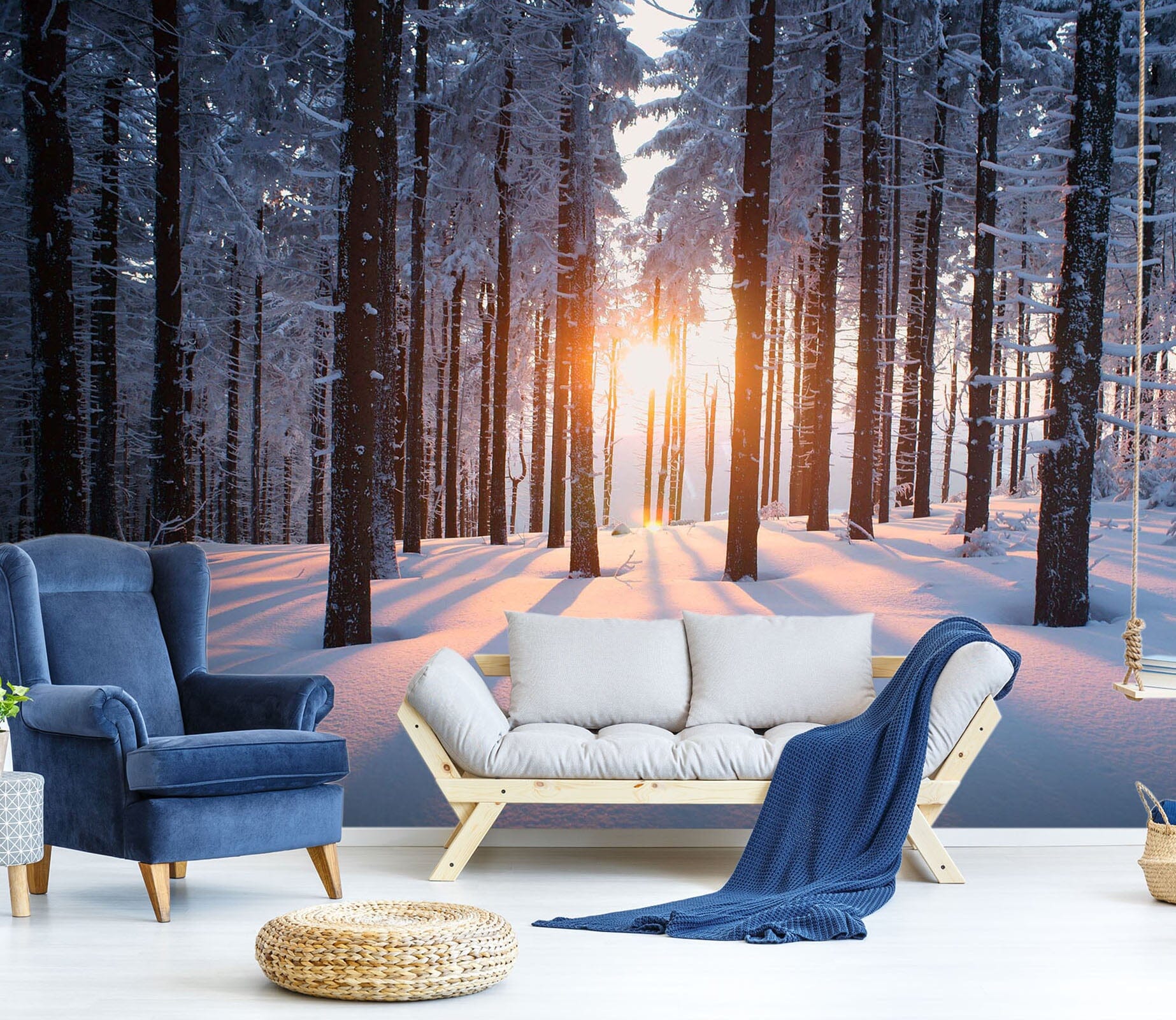 3D Snow Forest 028 Wall Murals Wallpaper AJ Wallpaper 2 