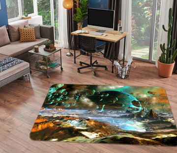 3D Planet Mountain Rock 34129 Non Slip Rug Mat