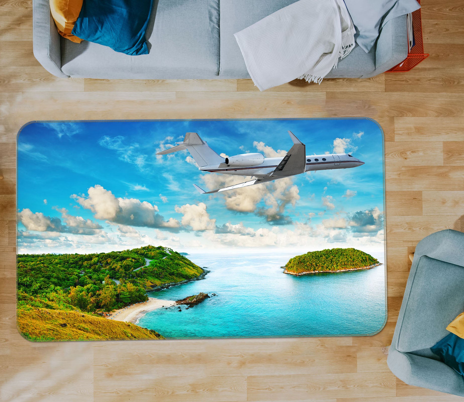 3D Island Plane 38221 Vehicle Non Slip Rug Mat