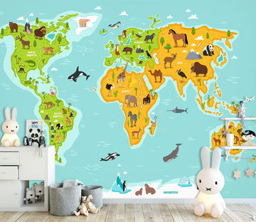 3D Colored Island 2162 World Map Wall Murals Wallpaper AJ Wallpaper 2 