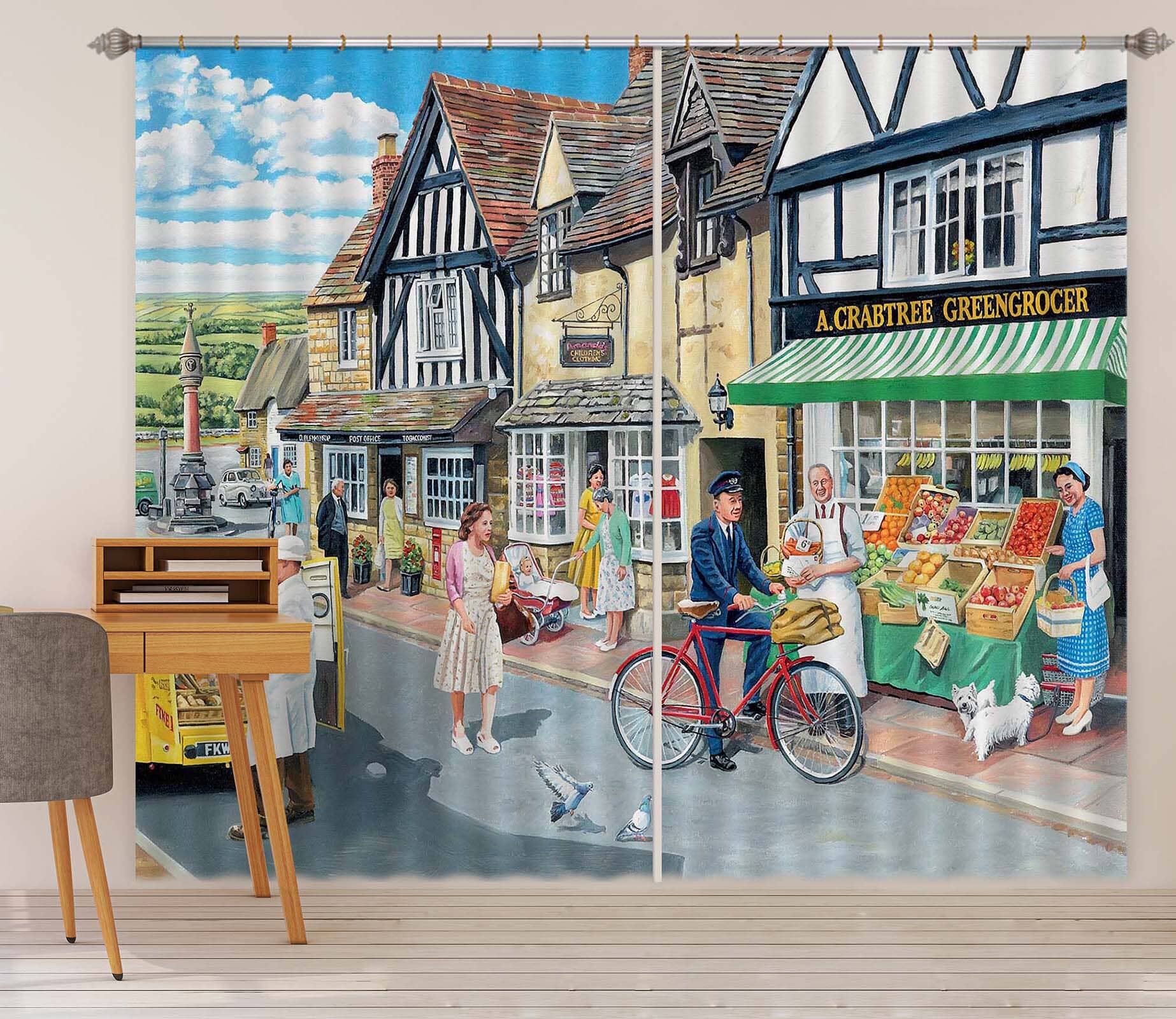 3D Letters For The Greengrocer 075 Trevor Mitchell Curtain Curtains Drapes Curtains AJ Creativity Home 